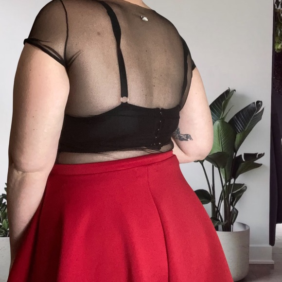 Vintage Y2K Mesh Fishnet Goth Regency Core Layer Top Black Small Medium - Picture 4 of 8